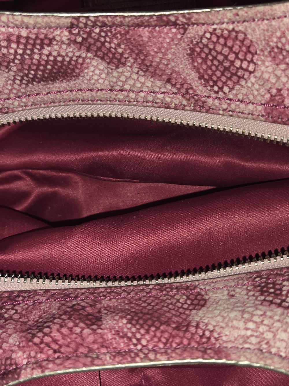 Rare 2012 Coach Madison Maggie Pink Floral Snake Embossed Hobo Bag 19642 - Picture 6 of 11
